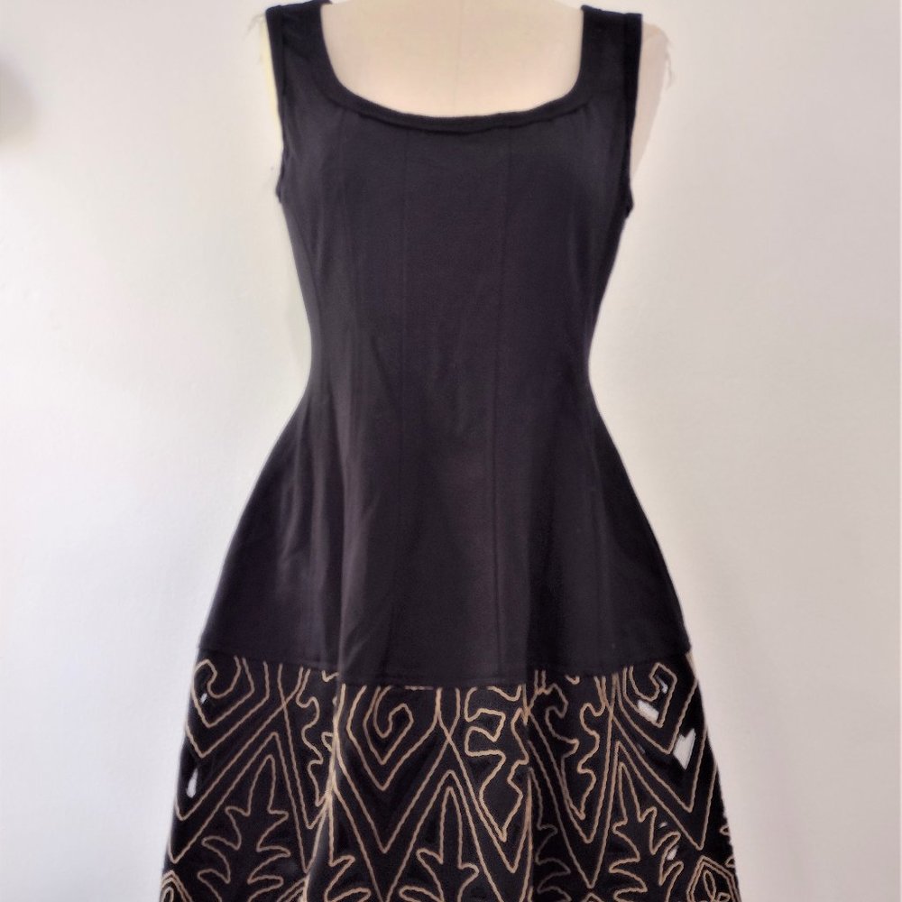 Island/Hawaii Inspired Cut Work Embroidered Dress - Nanette Lepore BELL Shape